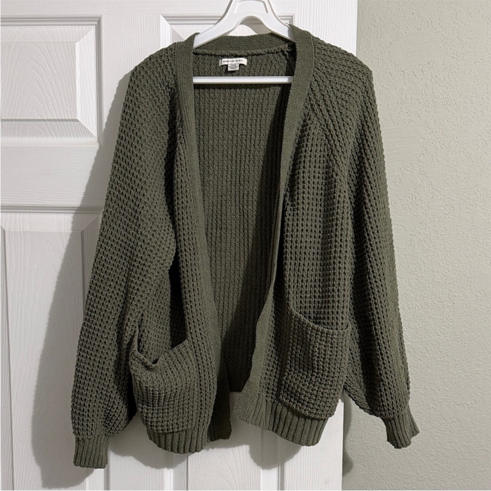 Aerie Olive Cardigan Sweater